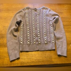 Frenchi Brown Cable Knit Button-Up Angora Blend Cardigan